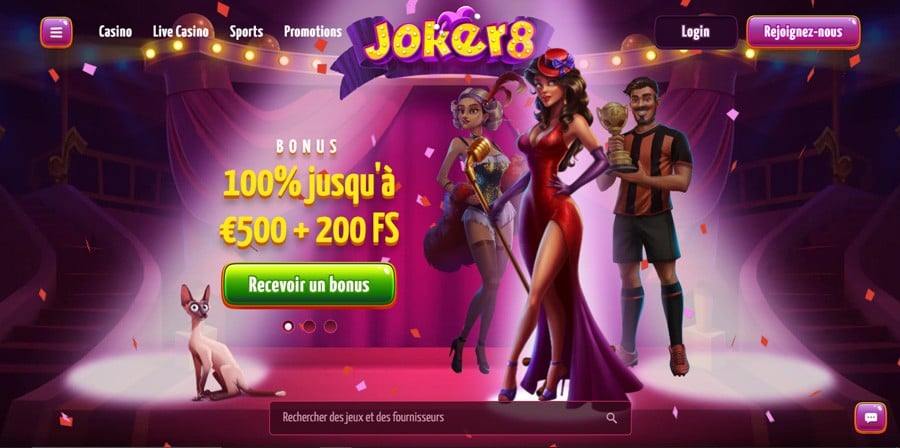 Capture d'écran page accueil Joker 8