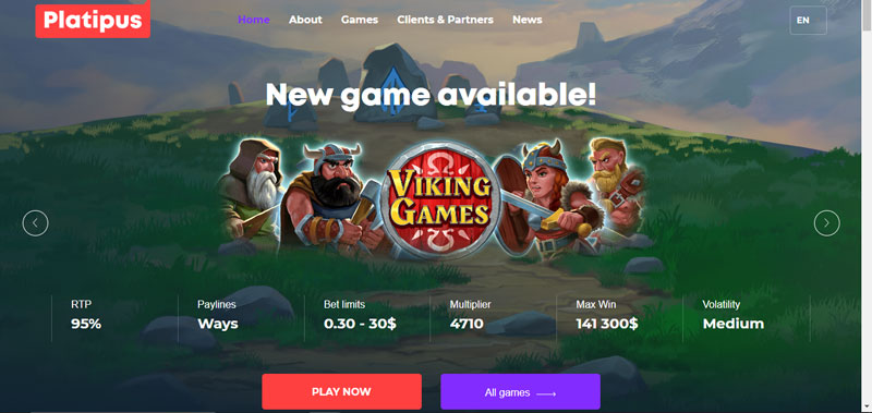 platipus gaming la page d'accueil