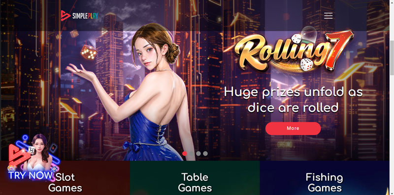 simpleplay la page d'accueil