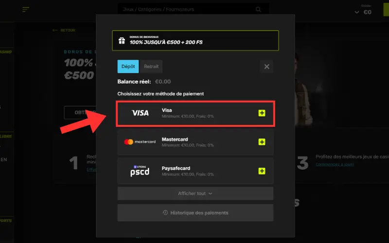 Capture d'écran dépôt Visa étape 3
