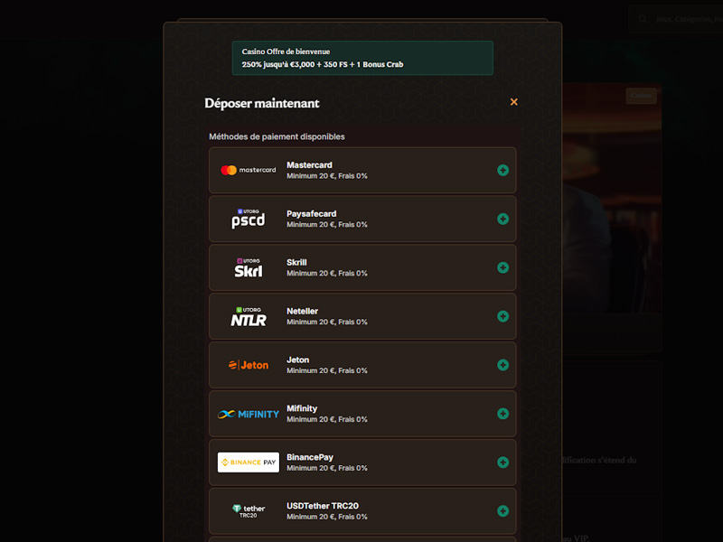 inscription étape 5 crown play casino