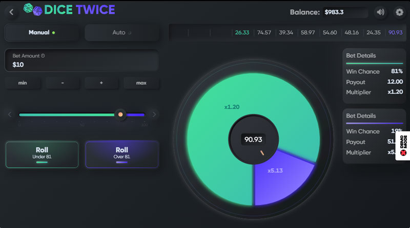 dice twice de turbo games