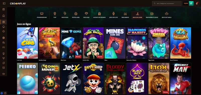 crown play casino les meilleurs mini jeux disponibles