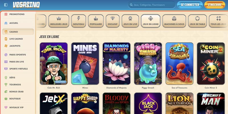 les meilleurs mini-jeux disponibles vegasino