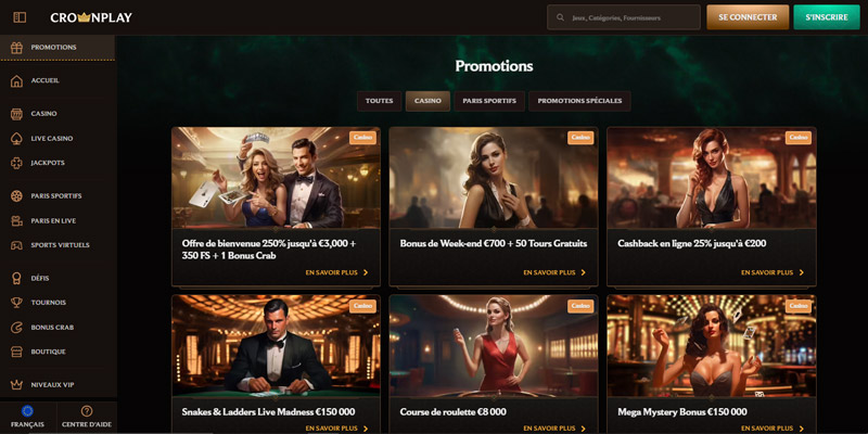 les promotions ne sont pas rares sur crown play casino