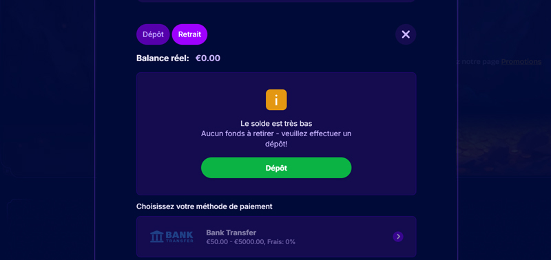 genieplay casino le menu retrait
