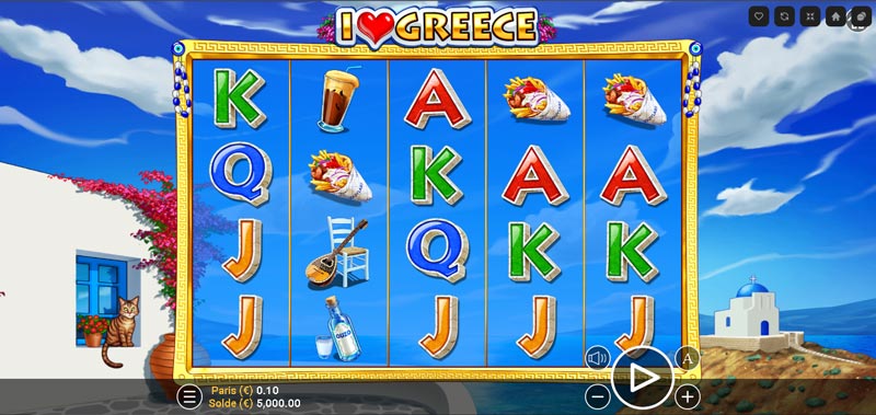 une partie de i love greece de zeusplay