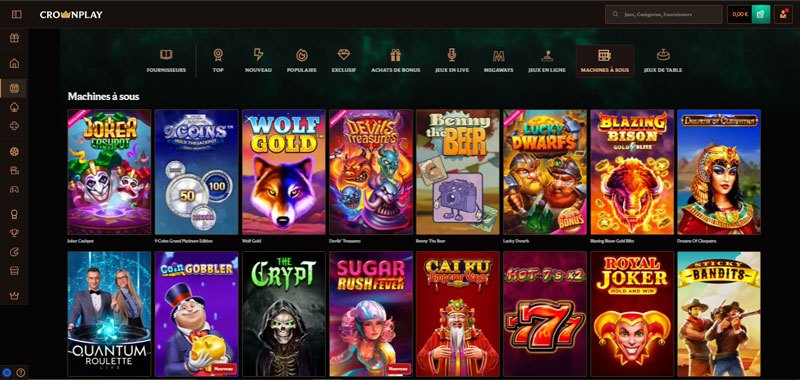 découvrez une gamme impressionnante de machines à sous crown play casino