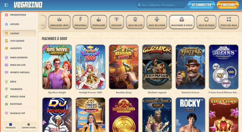 découvrez des machines à sous de qualité vegasino