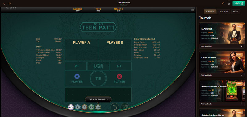 une partie de teen patti 20 20 de onetouch crown play casino