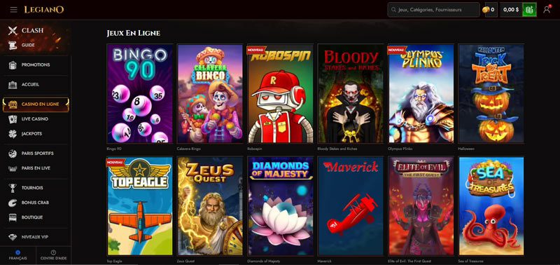 les autres jeux disponibles legiano