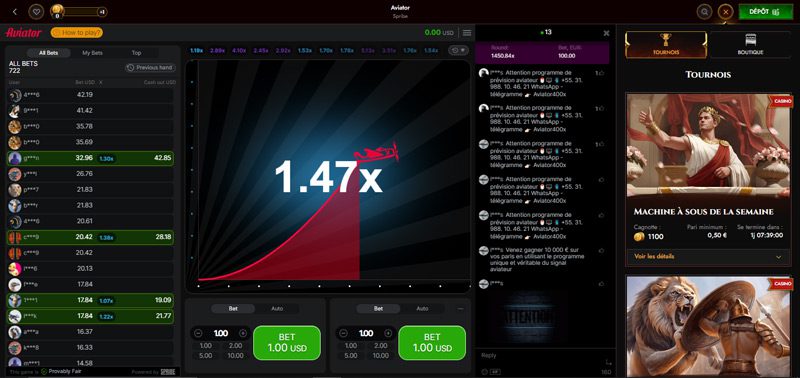 Aviator de Spribe legiano