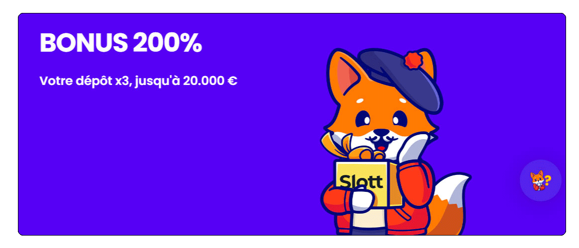 capture d'écran bonus bienvenue slott casino