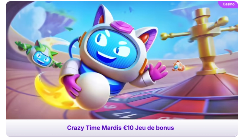 capture d'écran bonus crazy time robocat casino