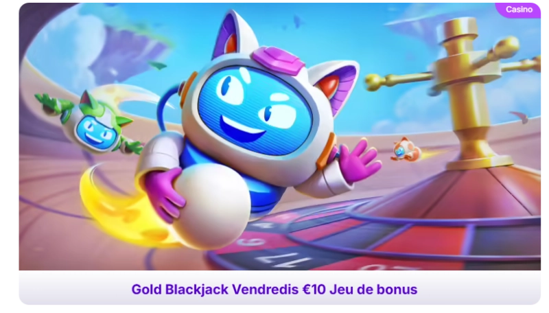 capture d'écran bonus gold blackjack robocat casino