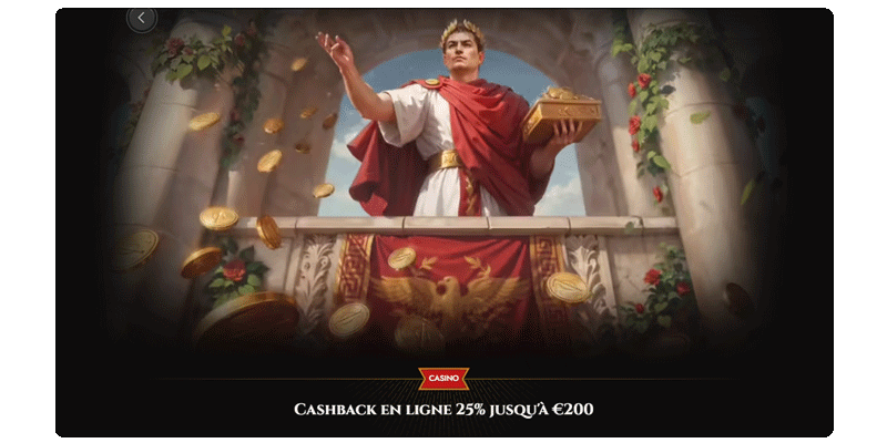 capture d'écran cashback en direct legiano casino