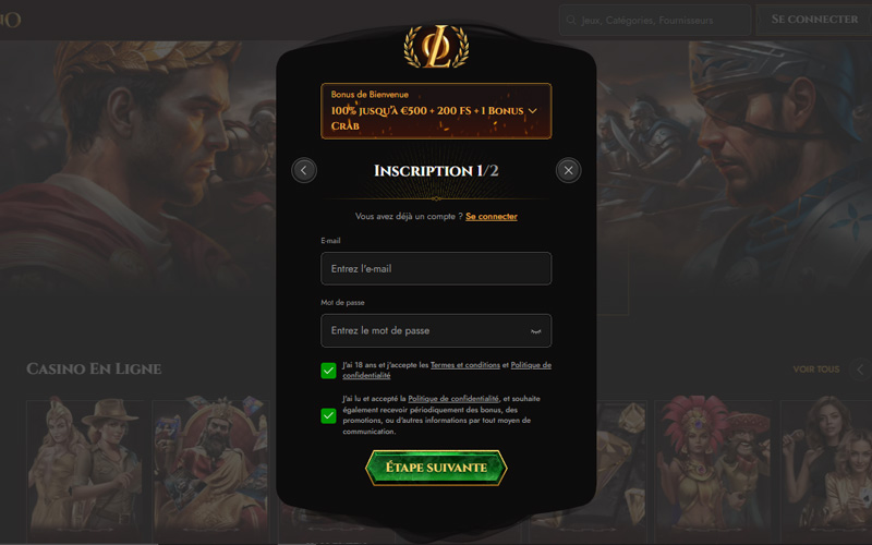 remplir le 1er formulaire legiano