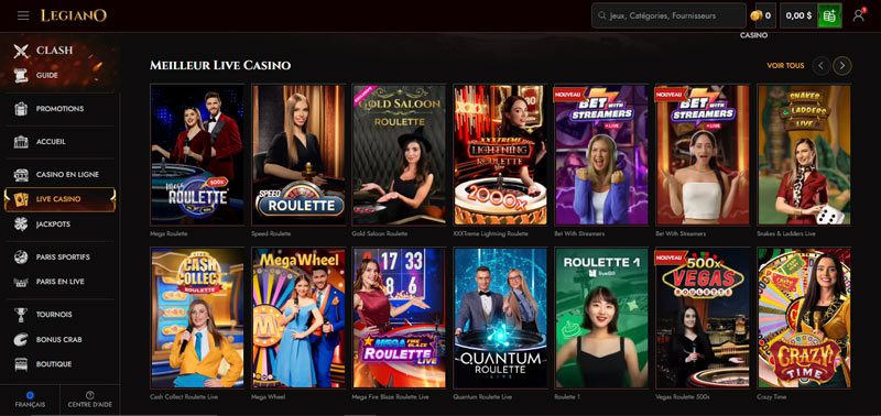 Vivez une expérience de jeu sensationnelle avec de vrais croupiers legiano