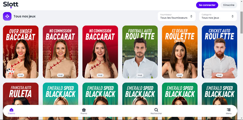 slott casino vous propose une expérience unique avec ses jeux de casino en direct