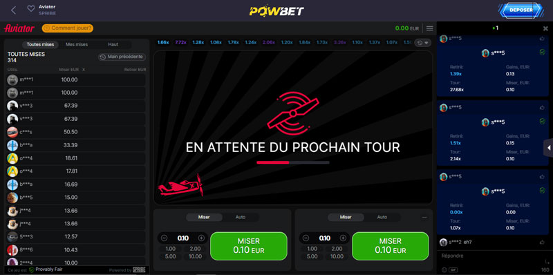 powbet casino mini-jeux aviator de spribe