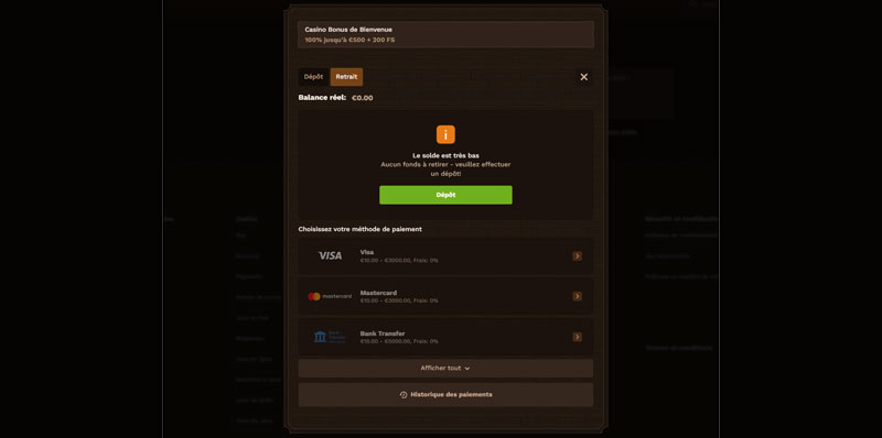 le menu retrait fatpirate