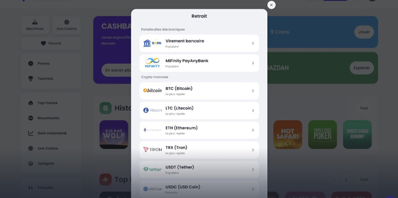 retrait casino le menu retrait slott casino
