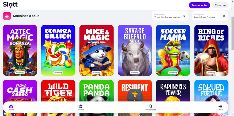 profitez des machines à sous de qualité slott casino