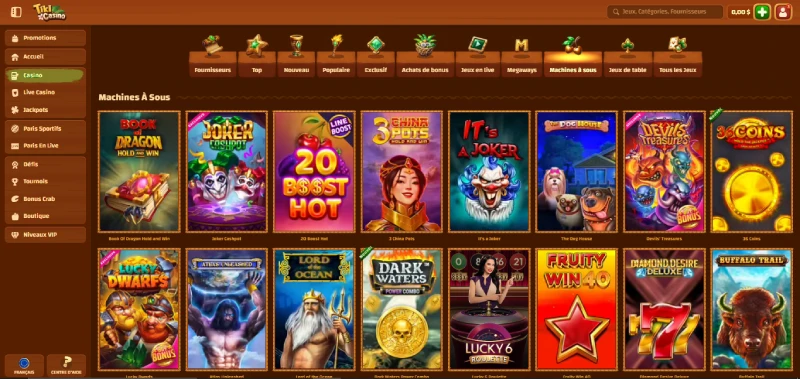 Une vaste sélection de machines à sous conçues pour vous offrir une expérience de jeu unique