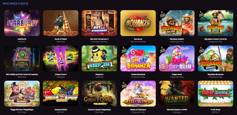 trivelabet casino une ludothèque assez riche en Machines à sous