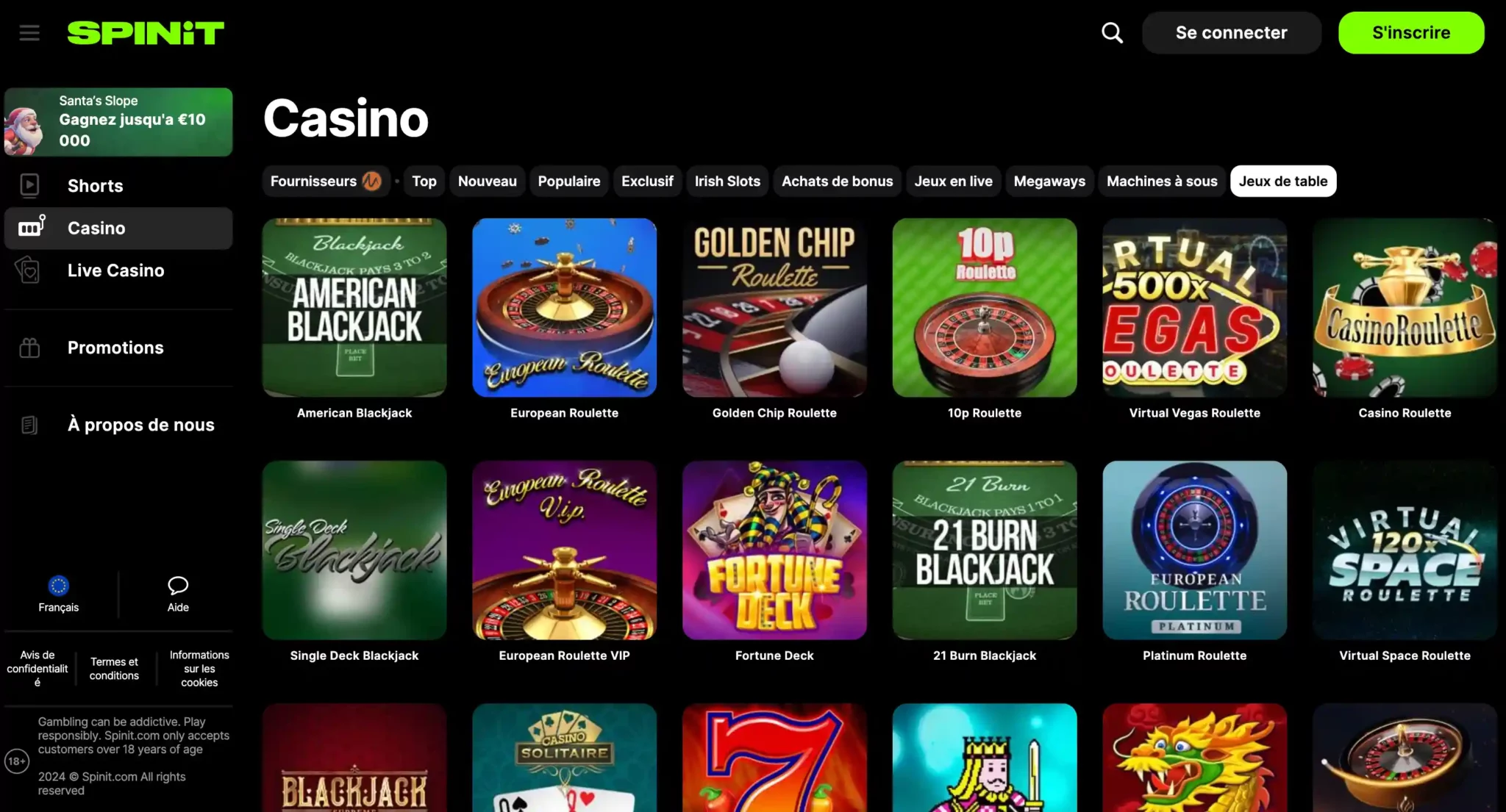 vivez l'ambiance authentique d'une table au casino spinit