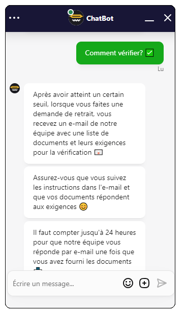 live chat vérification lazybar casino