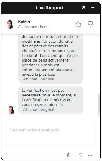 live chat vérifier legiano