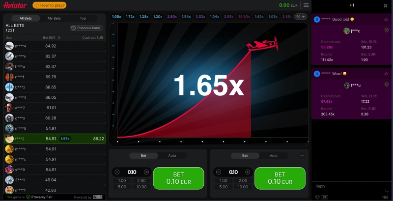 aviator de spribe un rtp de 97% booms bet casino