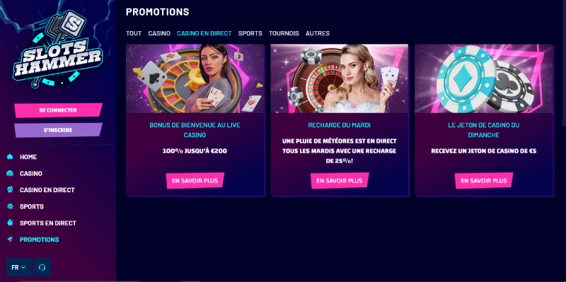 capture decran bonus live casino slots hammer casino