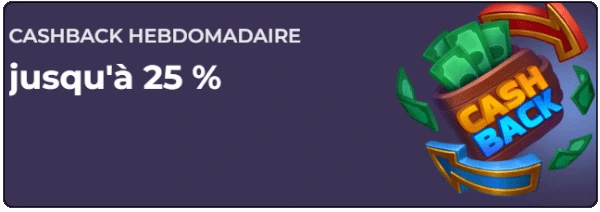 Capture d'écran bonus cashback hebdomadaire Coolzino