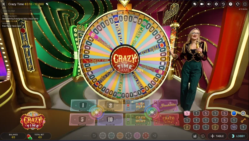 crazy time d'evolution gaming un rtp de 96,08% booms bet casino