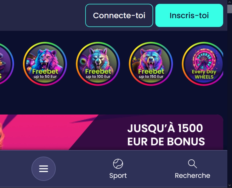 d'accueil booms bet casino