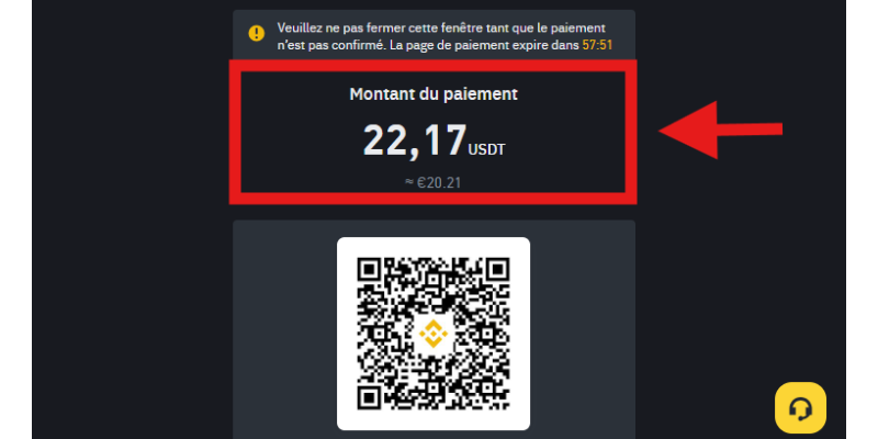dépôt sur Binance