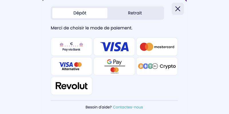 booms bet casino le menu dépôt