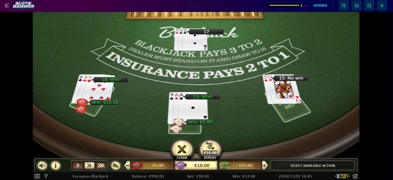 capture decran european blackjack slots hammer