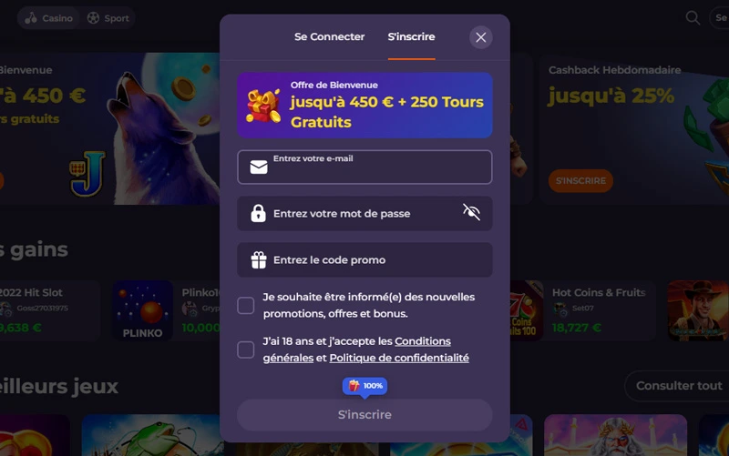 Inscription étape 2 Coolzino