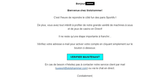capture decran inscription slots hammer etape4