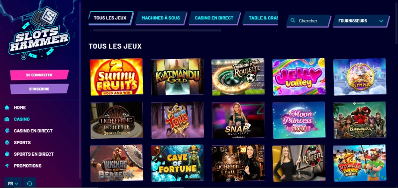 capture decran jeux slots hammer