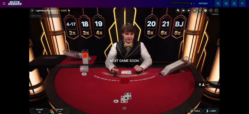 capture decran lightning blackjack slots hammer