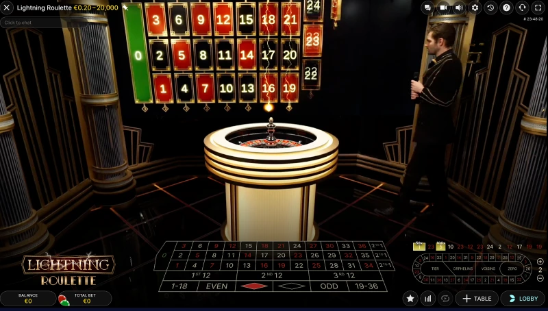 lightning roulette de evolution booms bet casino