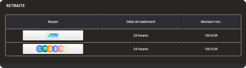 capture d'écran retrait megawin casino