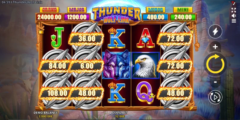 machine à sous thunder wolf link