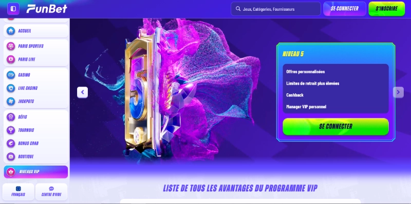 funbet casino le niveau 5 du club vip