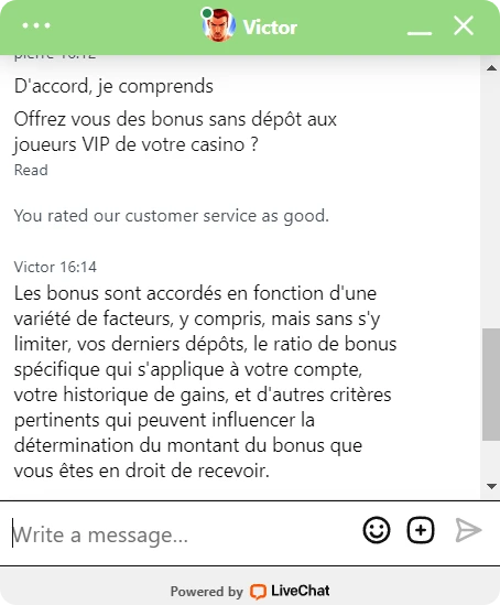 live support bonus sans dépôt limewin casino