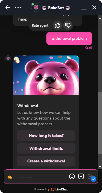 live chat rakebit casino